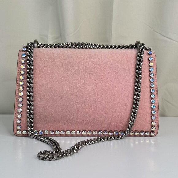 Gucci Pink Velvet Medium Dionysus Shoulder Bag with Crystal Embellishments - Picture 4 of 9